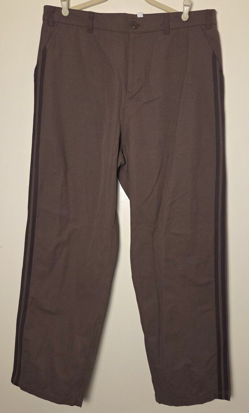 adidas Skate Chino Pants Mens 34x32 Brown 3-Stripes Skateboarding IU0075 NWT
